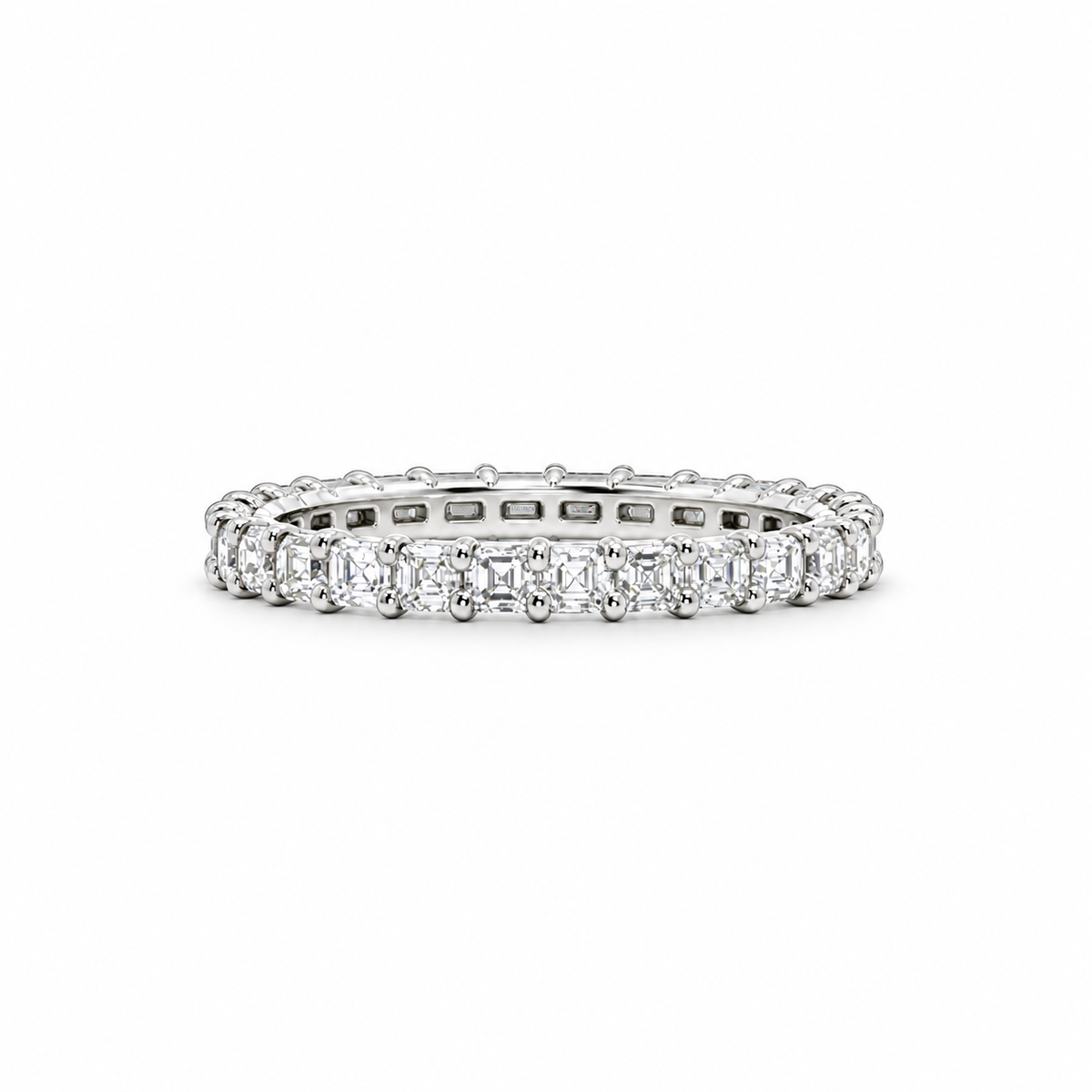 Ladies Asscher Diamond Eternity Band - Ladies Wedding Bands