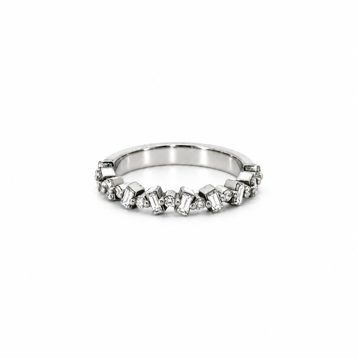 Ladies Baguette and Round Diamond Station Band – view 2 of 2