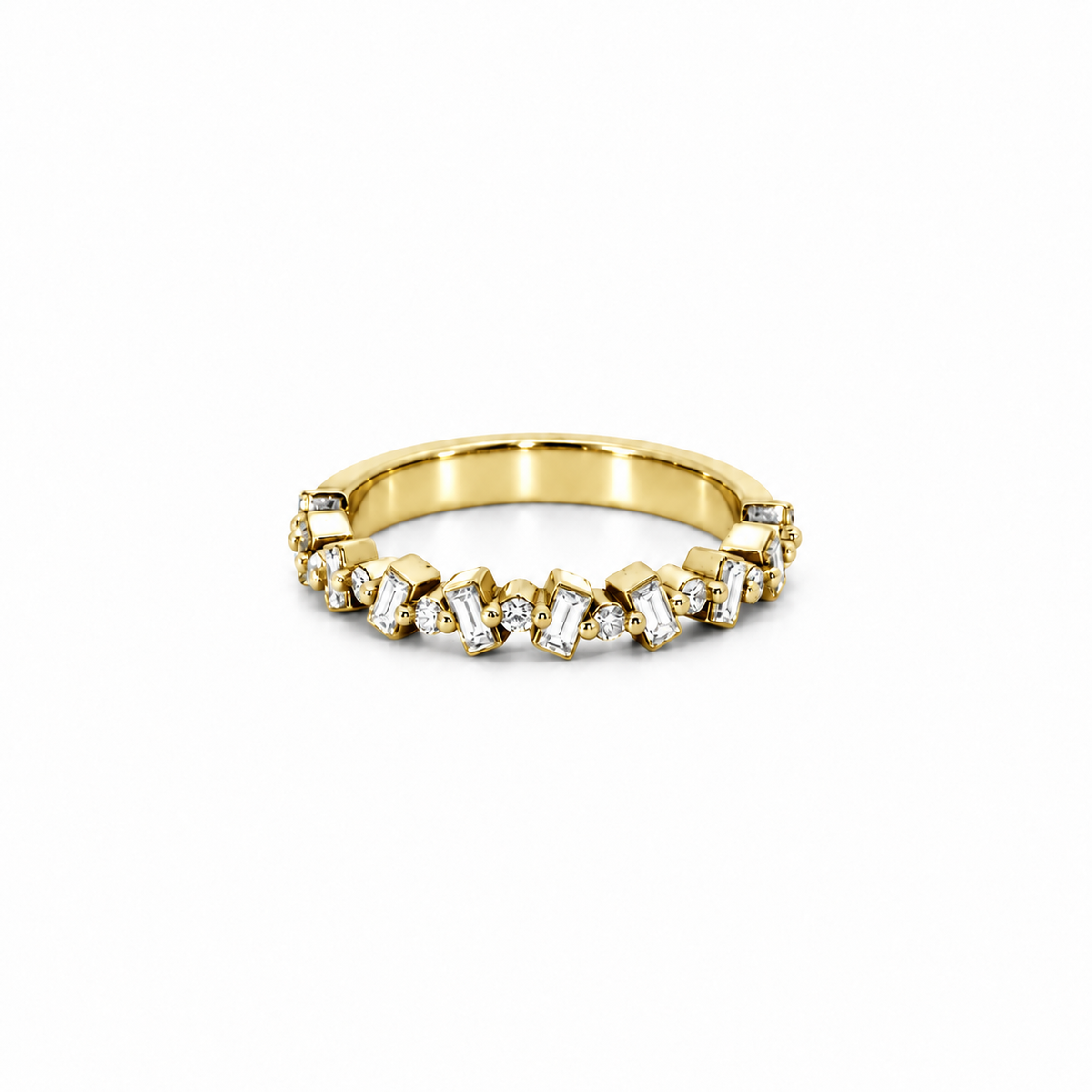 Ladies Baguette and Round Diamond Station Band – view 1 of 2