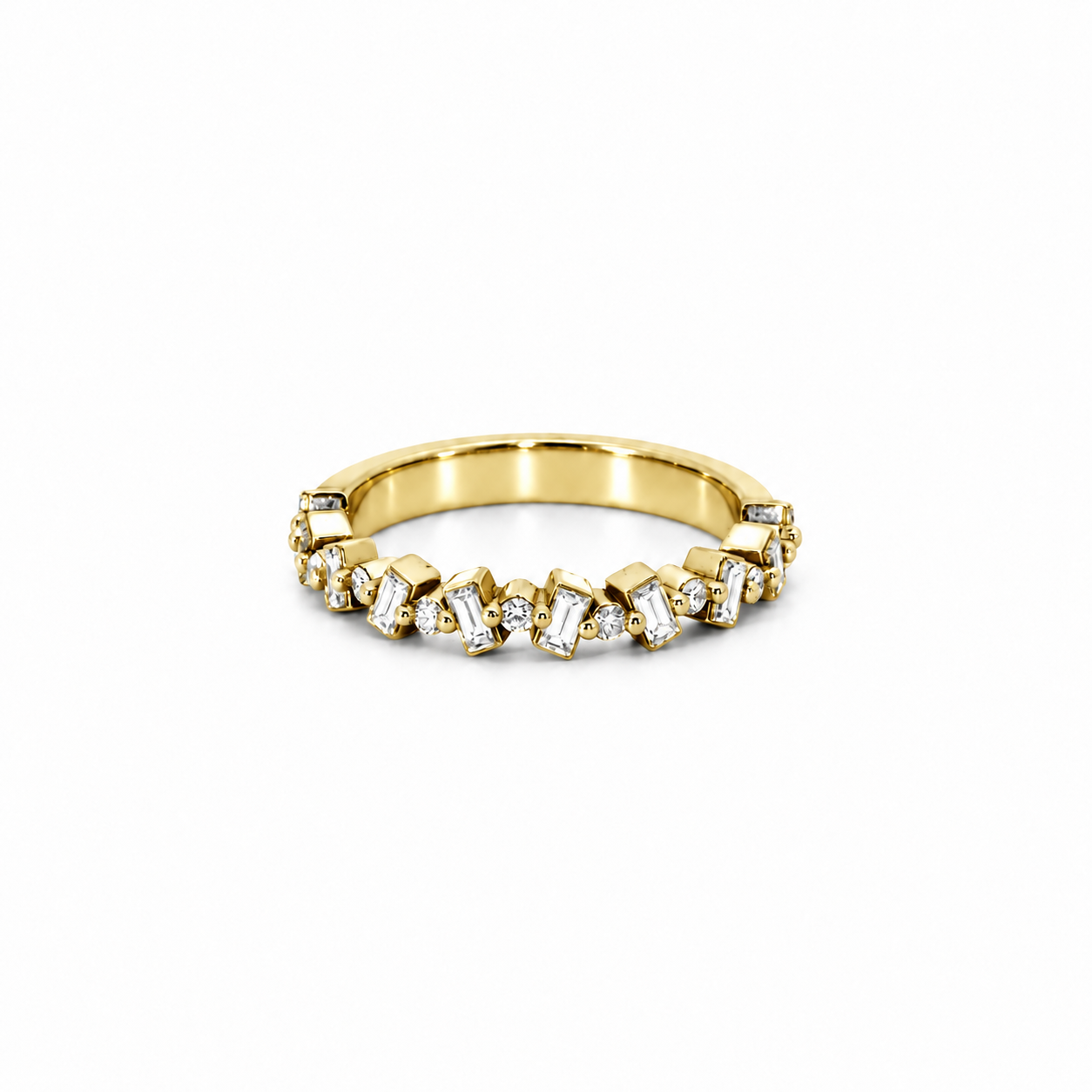 Ladies Baguette and Round Diamond Station Band – view 1 of 2