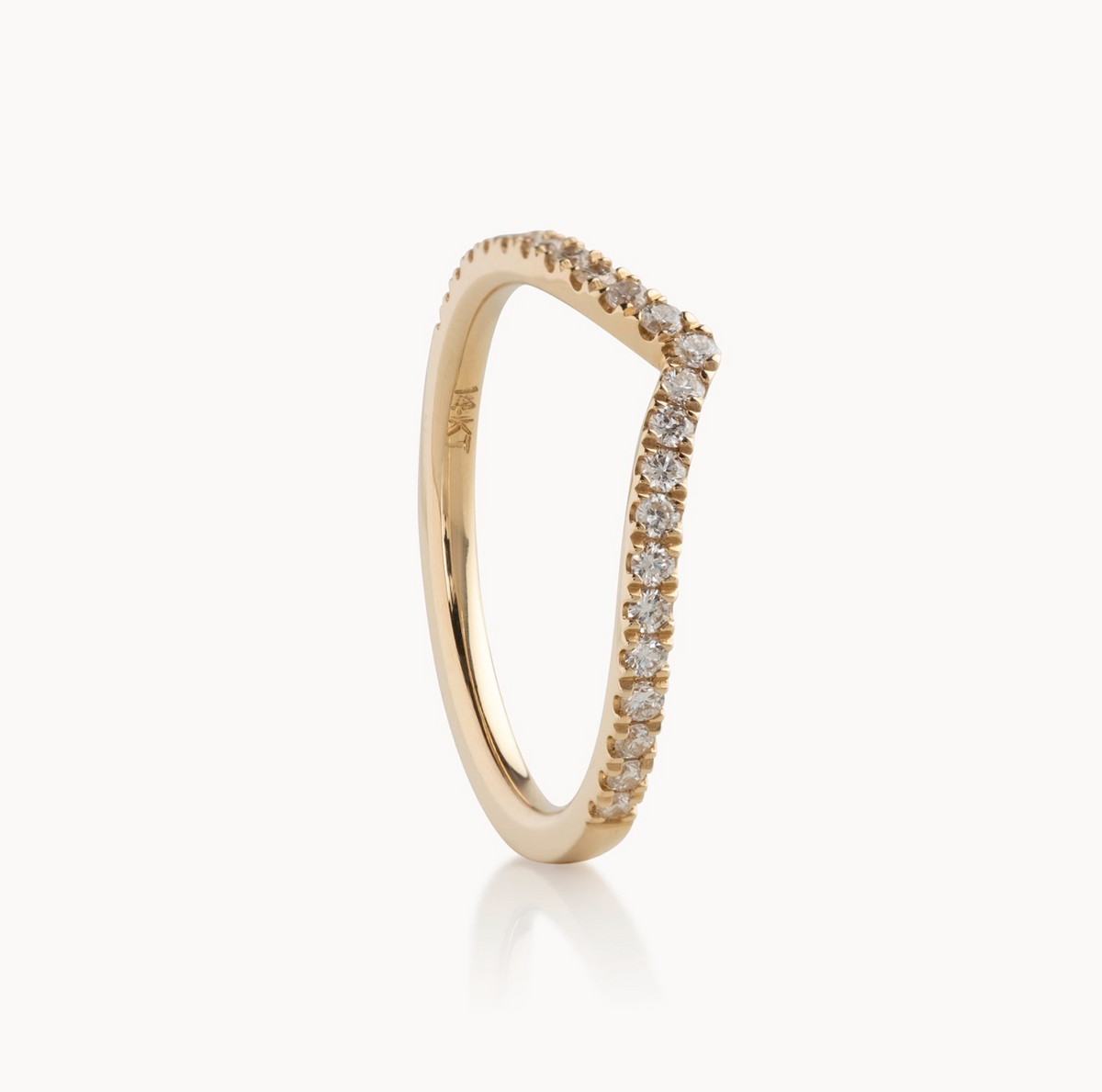 Ladies Chevron Diamond Band - Ladies Wedding Bands