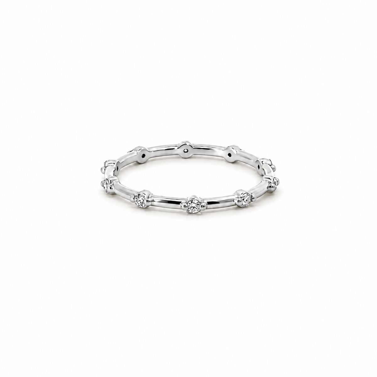 Ladies Diamond Spaced Out Band – view 2 of 2