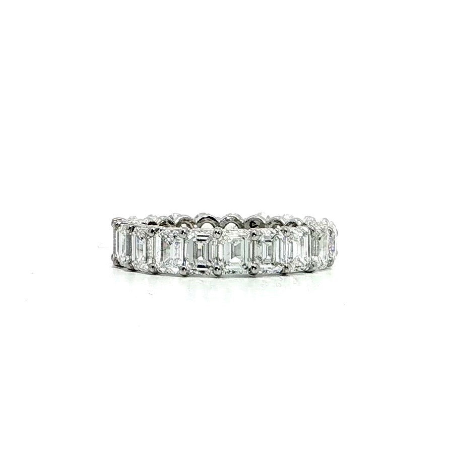 Ladies Emerald Cut Eternity Band - Ladies Wedding Bands