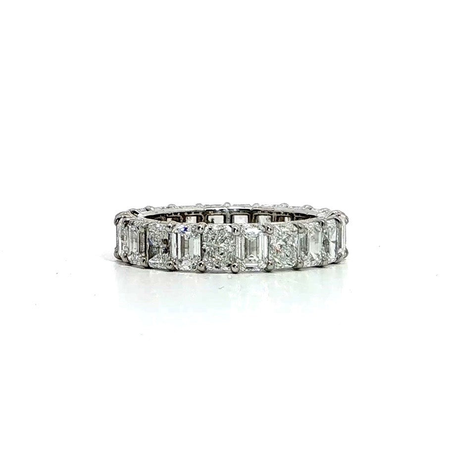 Ladies Emerald & Radiant Cut Eternity Band - Lab / Natural Eternity Band