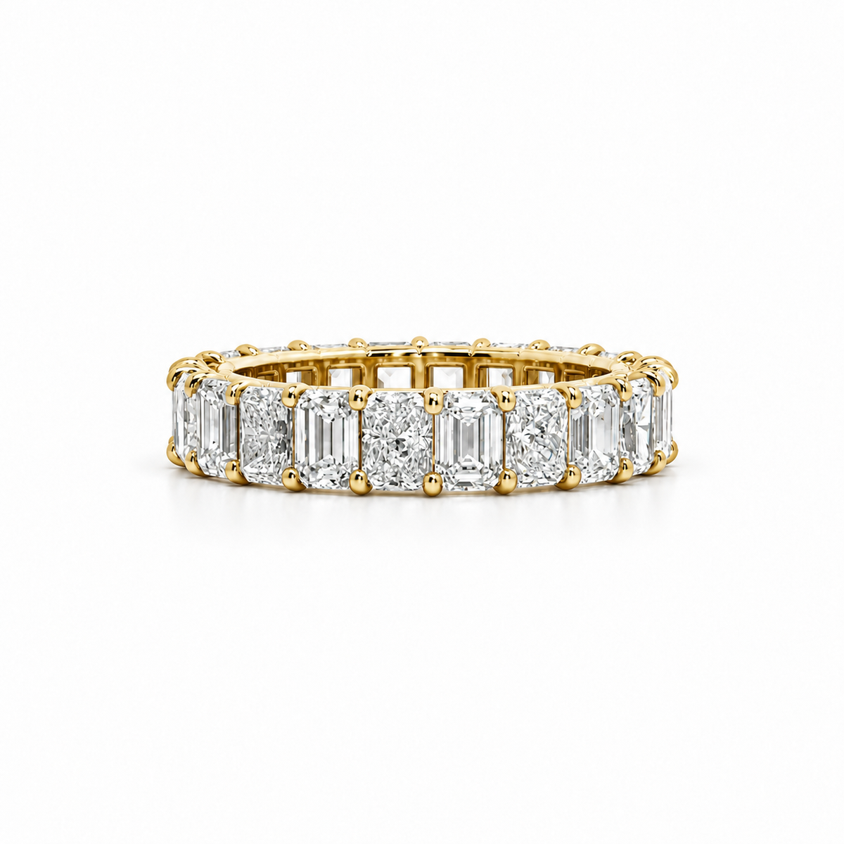 Ladies Emerald & Radiant Cut Eternity Band - Lab / Natural Eternity Band