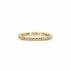 Ladies gold bead and round diamond trio wedding band, 1.50MM diamonds, .225ct TW – view 1 of 3