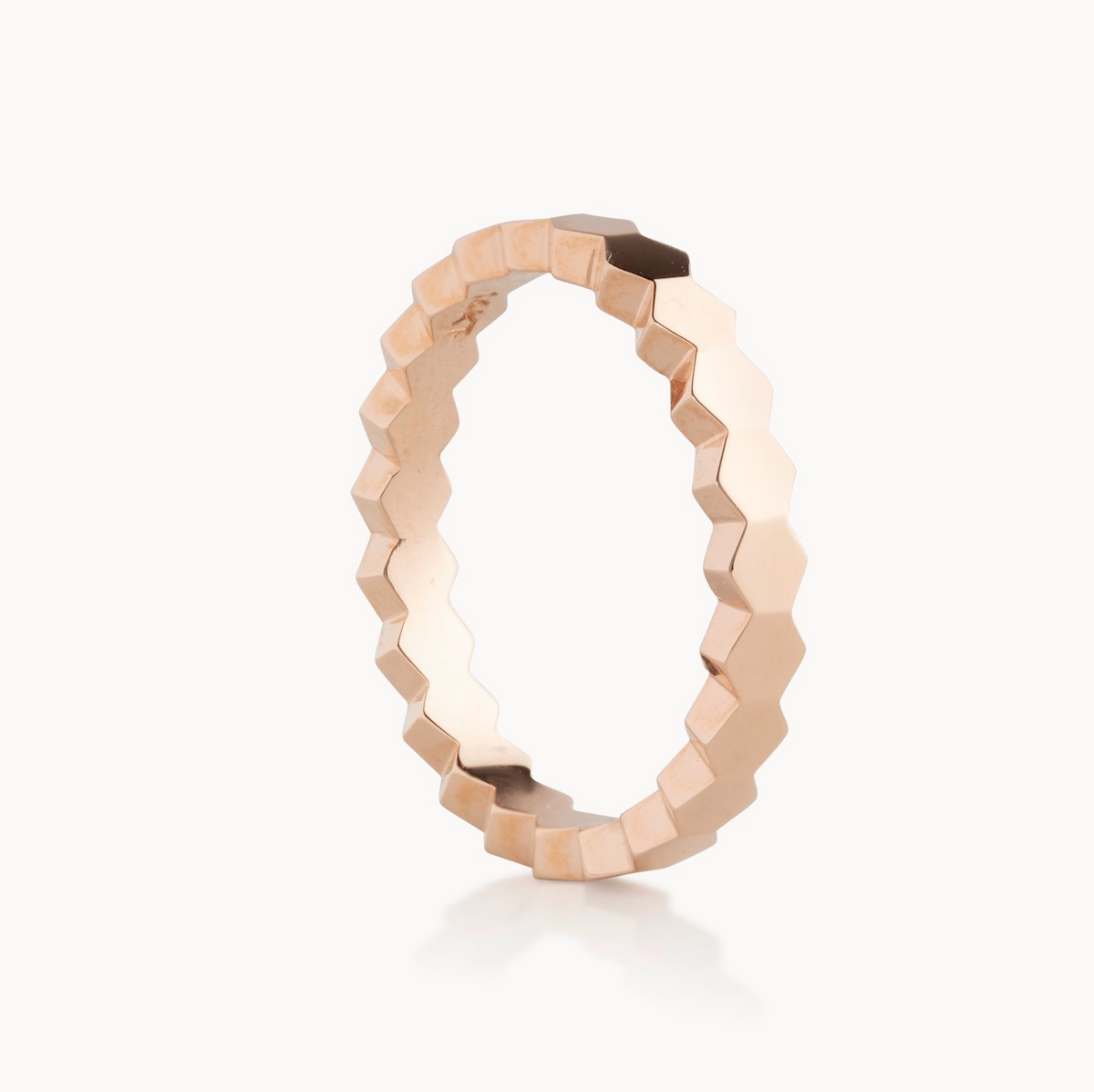 Ladies Hexagon Shape Wedding Band – view 5 of 7