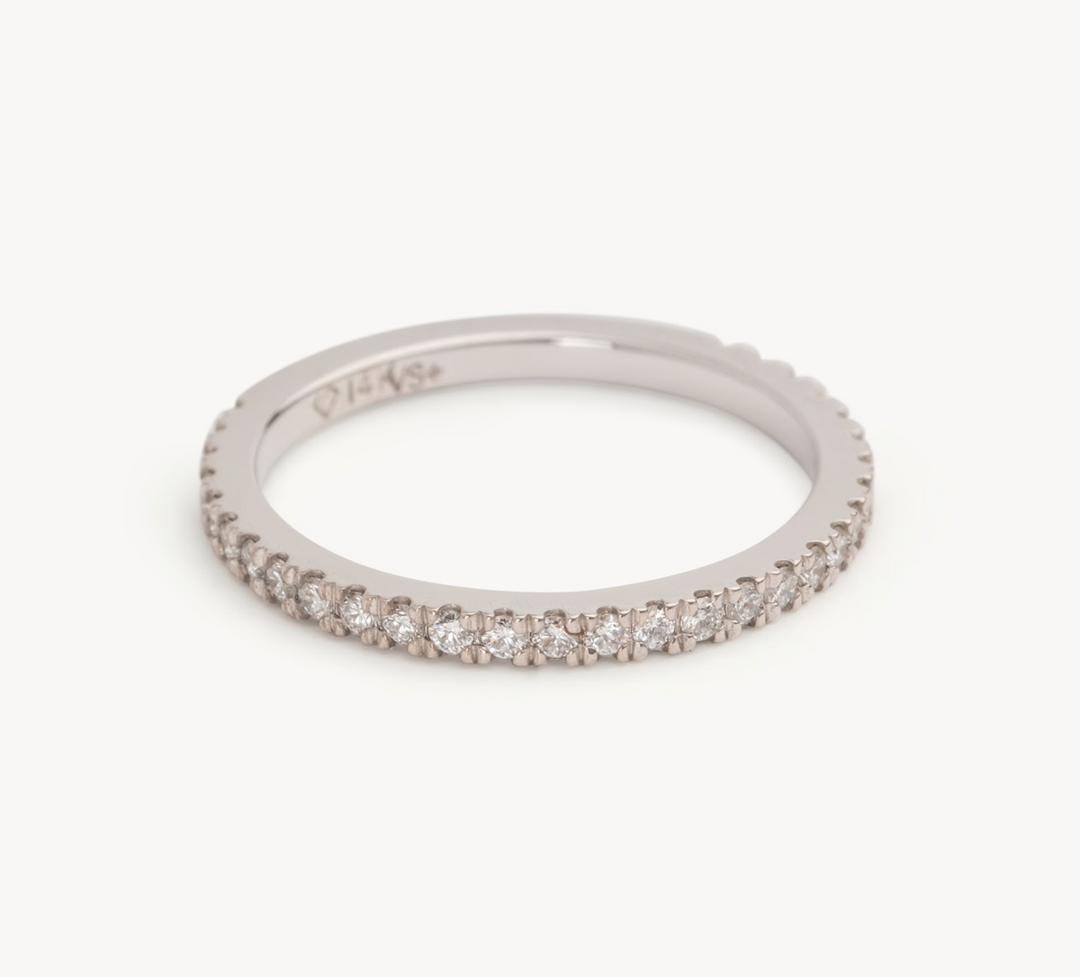 Ladies Italian Pave Band - Ladies Lab Wedding Bands