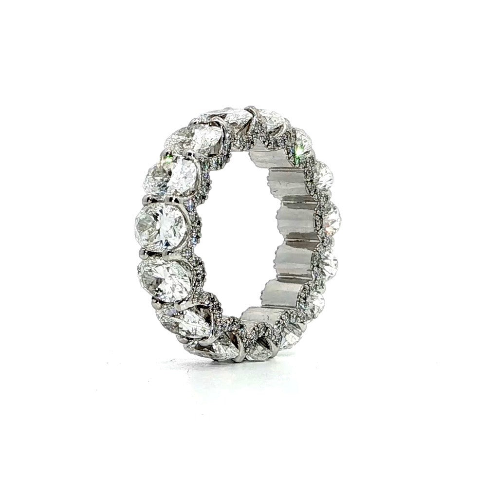 Ladies Large Oval Diamond Eternity Band with Diamond Prongs – view 4 of 4