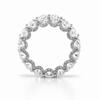 Ladies Large Oval Diamond Eternity Band with Diamond Prongs – view 3 of 4