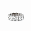 Ladies Large Oval Diamond Eternity Band with Diamond Prongs - Ladies Wedding Bands