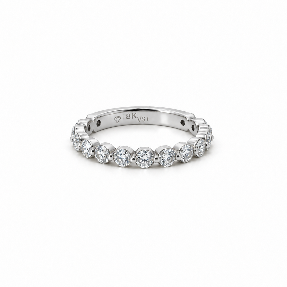 Ladies Large Round Shared Bead Band – view 2 of 2