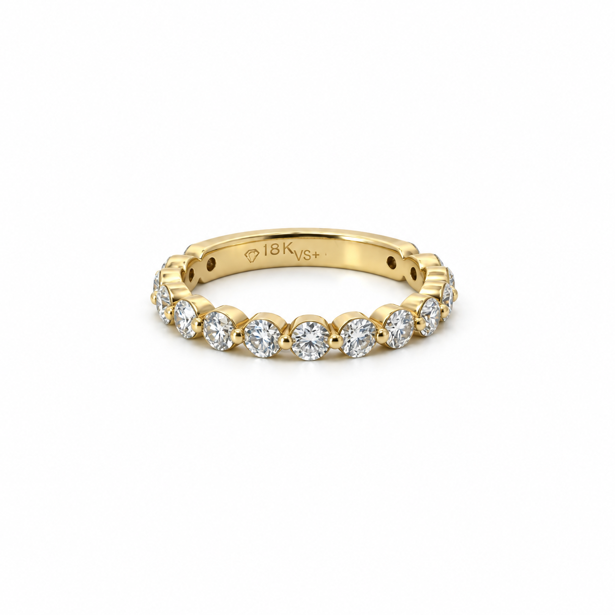 Ladies Large Round Shared Bead Band – view 1 of 2