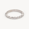 Ladies Marquise / Round Shared Bead Wedding Band - Choice of White Gold Yellow Gold or Rose Gold - Natural Diamonds