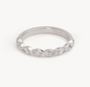 Ladies Marquise Shared Bead Wedding Band - Choice of White Gold Yellow Gold or Rose Gold - Natural Diamonds - Ladies