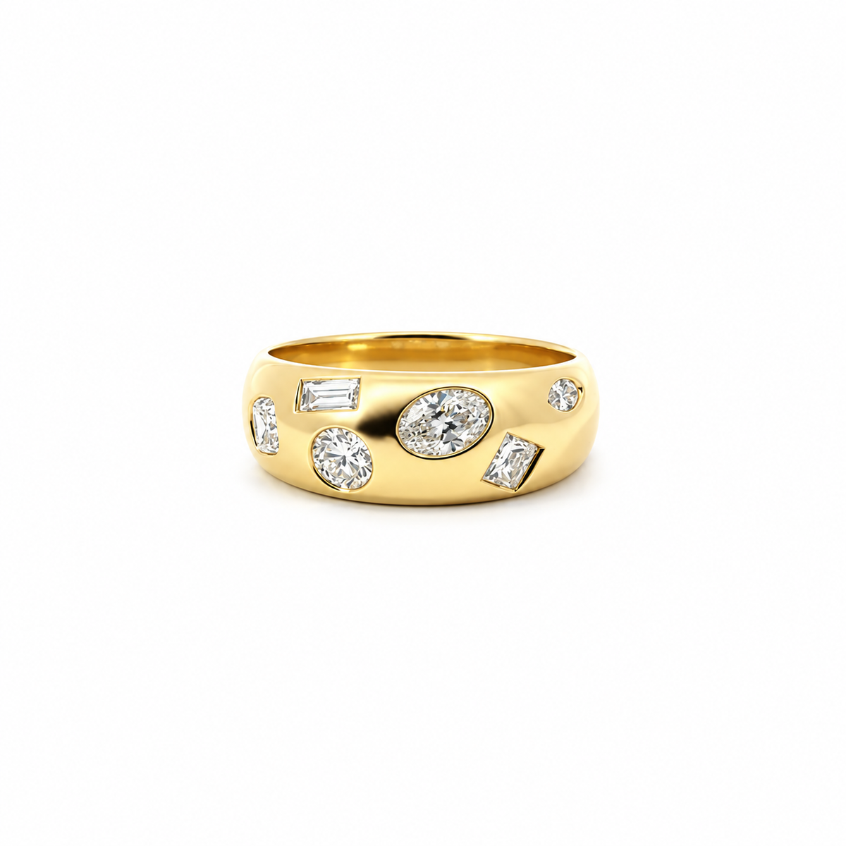 Ladies Multi-Shape Domed Band – view 1 of 4