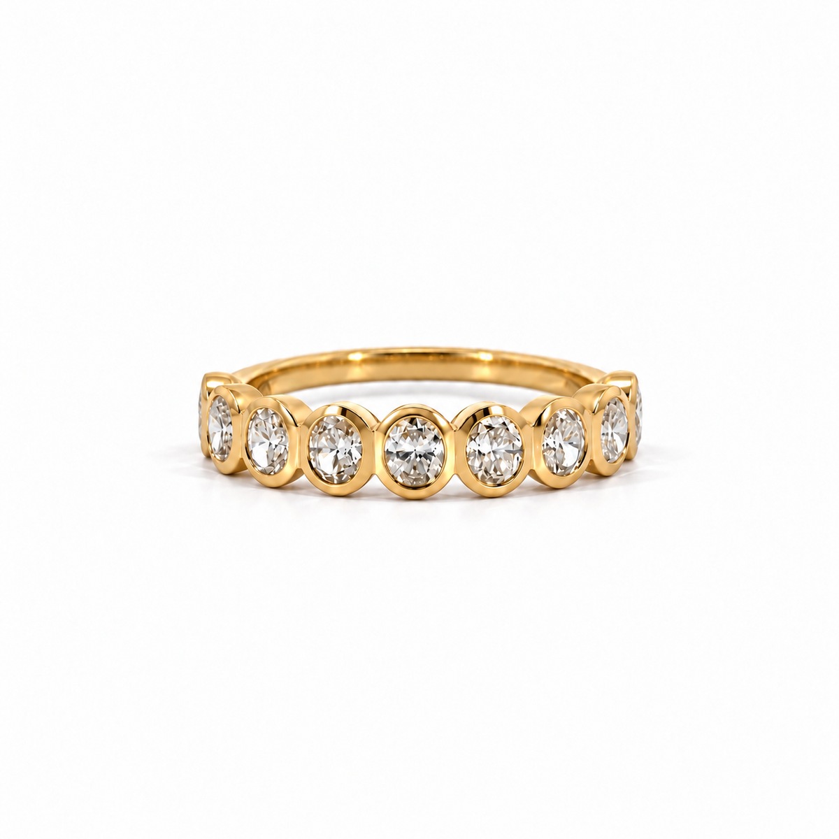 Ladies oval cut bezel diamond band, 1.20ct TW – view 1 of 3