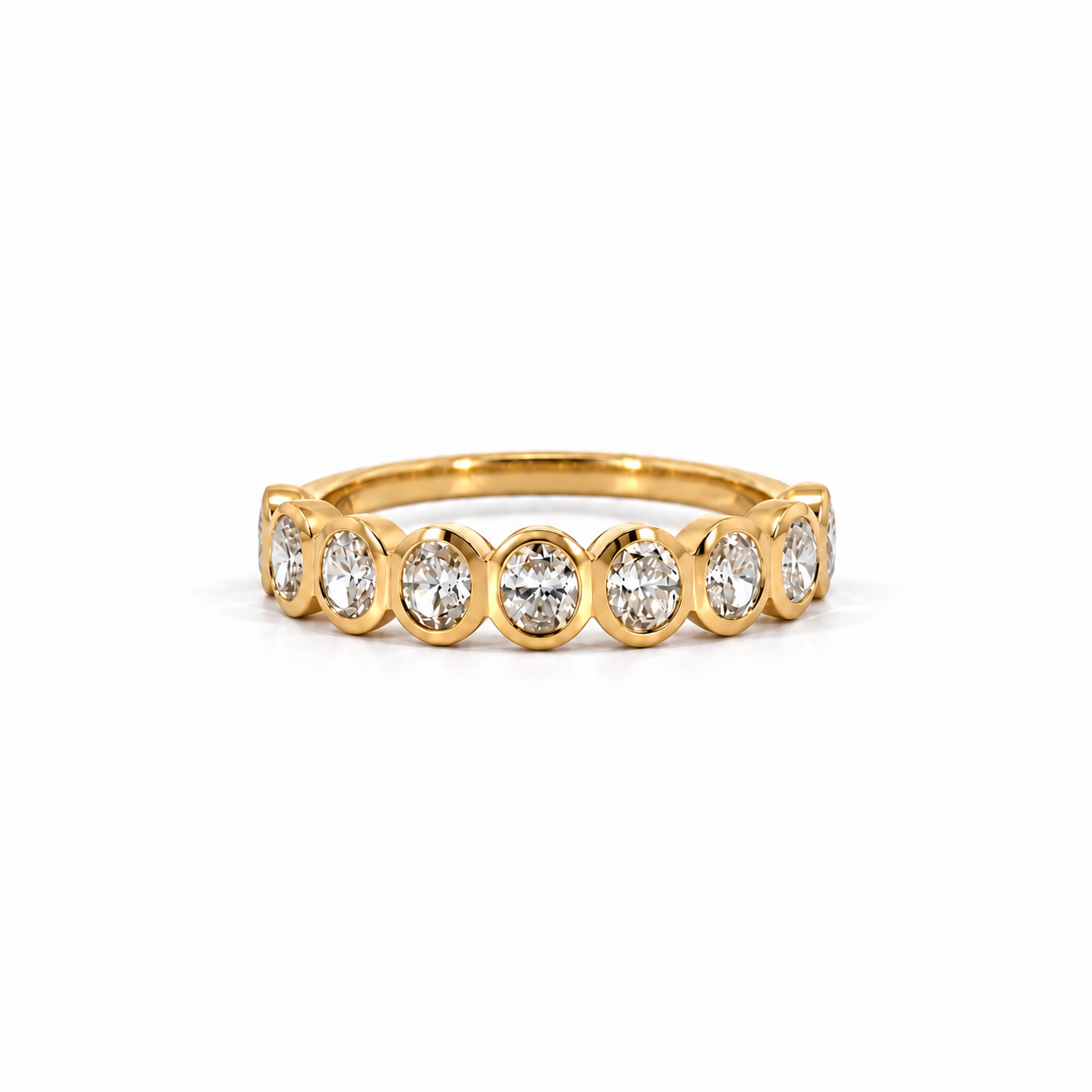 Ladies oval cut bezel diamond band, 1.20ct TW – view 1 of 3