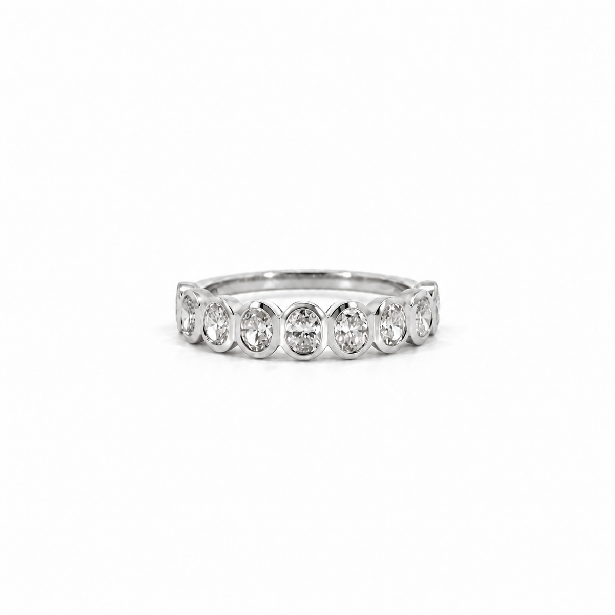 Ladies oval cut bezel diamond band, 1.20ct TW – view 2 of 3
