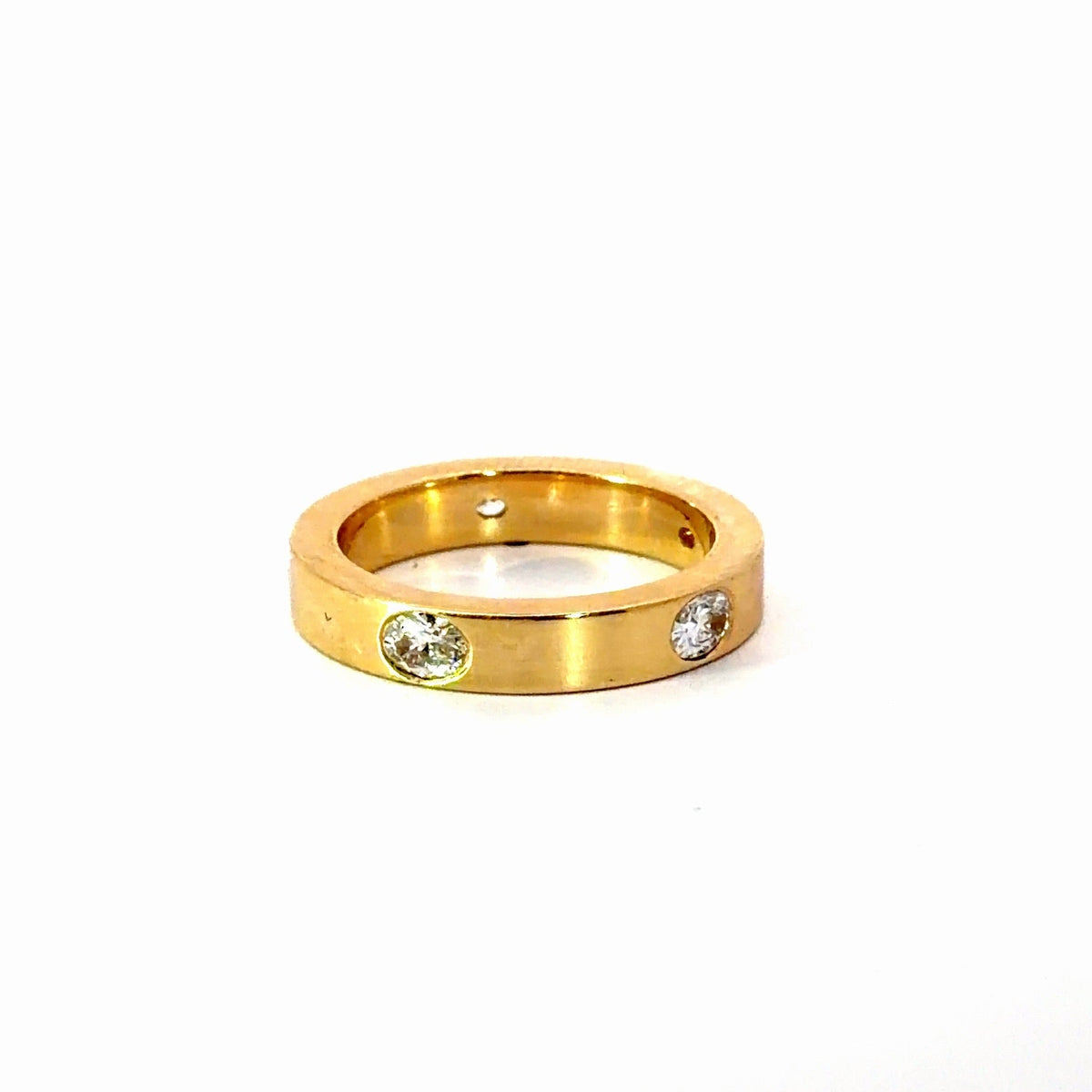 Ladies Oval Diamond Cigar Band- Available in 4-5MM - Lab / Natural Wedding Bands