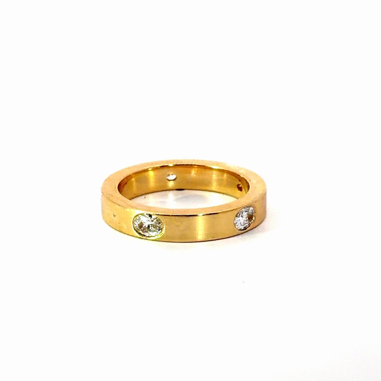 Ladies Oval Diamond Cigar Band- Available in 4-5MM - Lab / Natural Wedding Bands