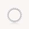 Oval diamond eternity band in 18k white gold – full circle view
