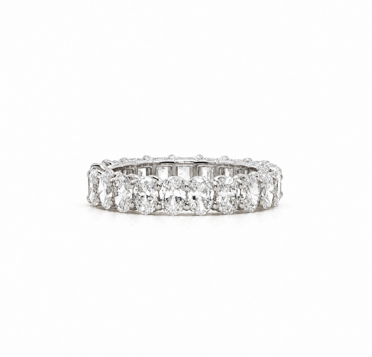 Ladies Oval Diamond Eternity Band - Ladies Wedding Bands