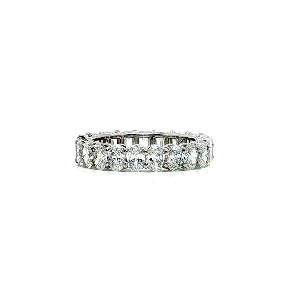 Ladies Oval Diamond Eternity Band - Ladies Wedding Bands