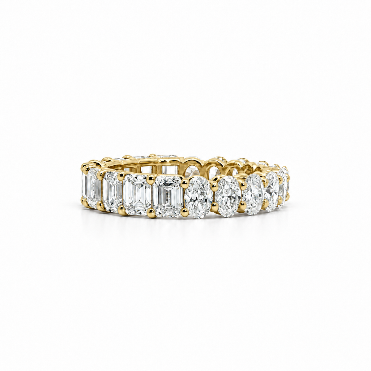 Ladies Oval & Emerald Eternity Band – view 2 of 3