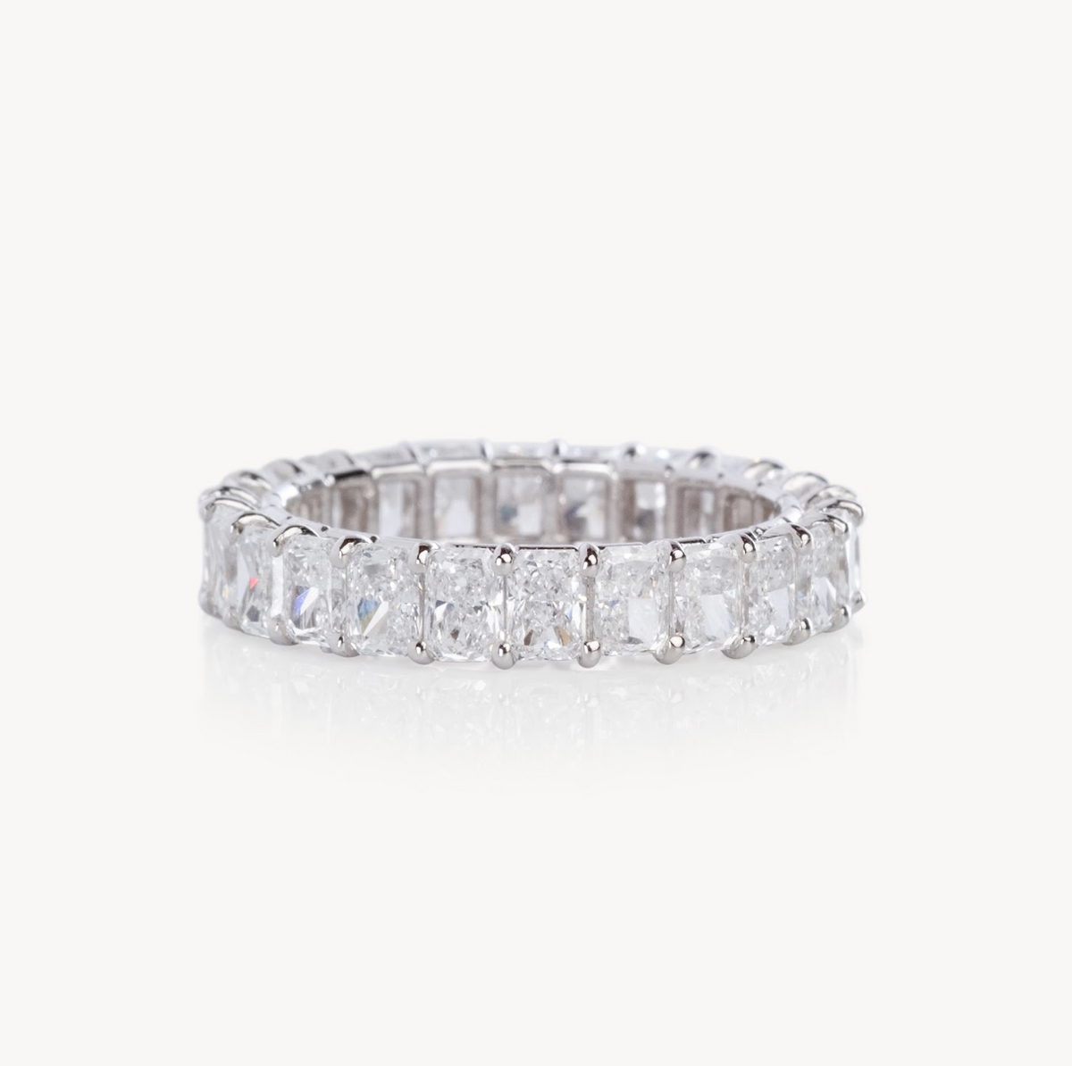 Ladies Radiant Cut Eternity Band - Ladies Wedding Bands