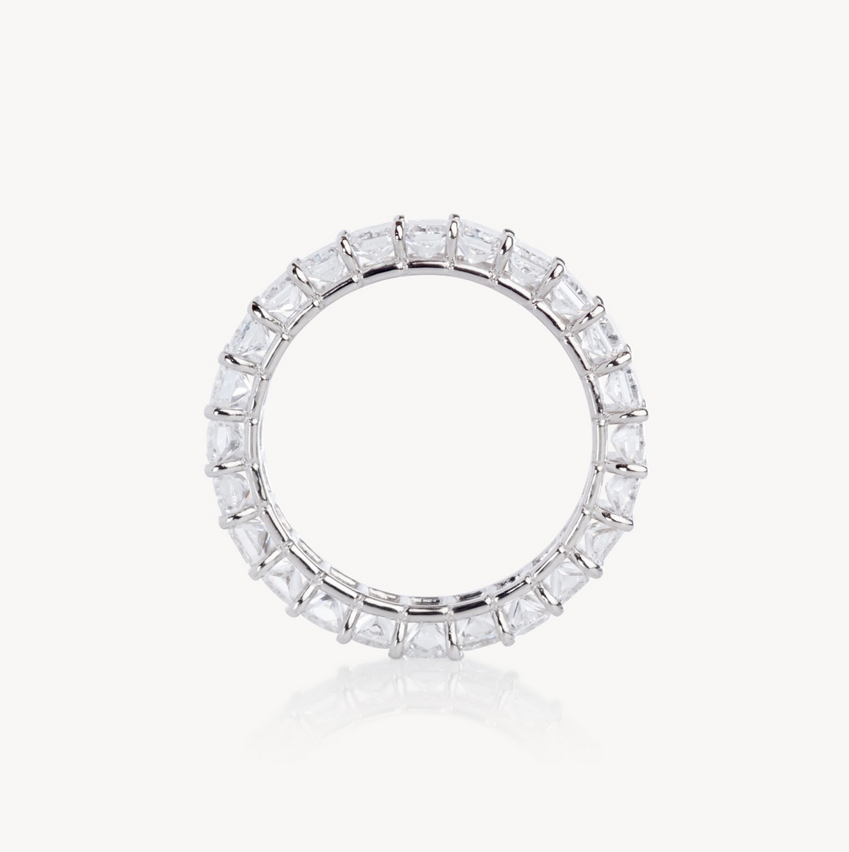 Ladies Radiant Cut Eternity Band - Ladies Wedding Bands