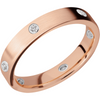 Ladies Round Diamond Cigar Band- Available in 3-5MM - Lab / Natural Wedding Bands