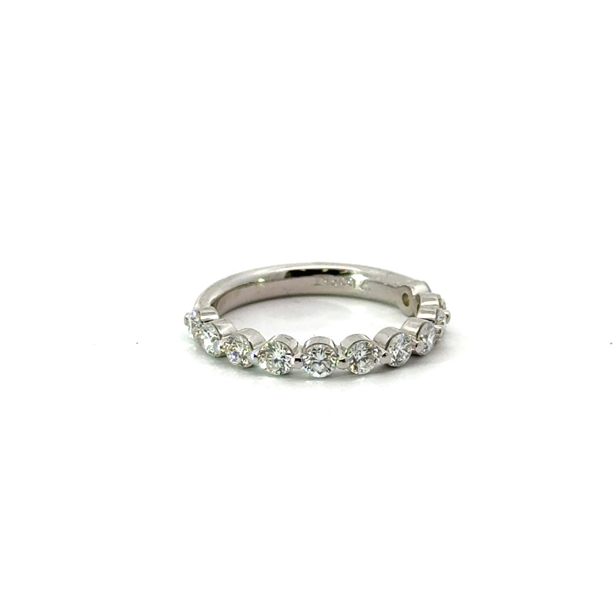 Ladies Round Shared Bead Wedding Band - Choice of White Gold Yellow Gold or Rose Gold - Natural Diamonds - Ladies Lab