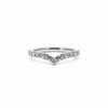Ladies sculpted leaf chevron diamond wedding band, .10ct TW – view 2 of 3