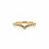 Ladies sculpted leaf chevron diamond wedding band, .10ct TW – view 1 of 3