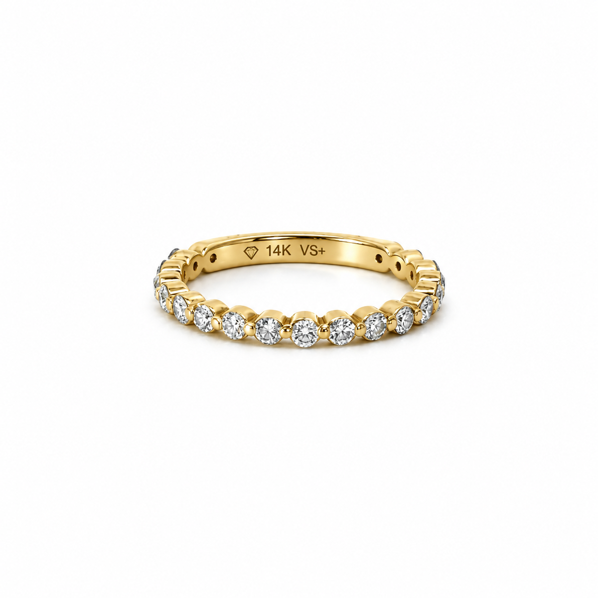Ladies Small Round Shared Bead Band – view 1 of 2