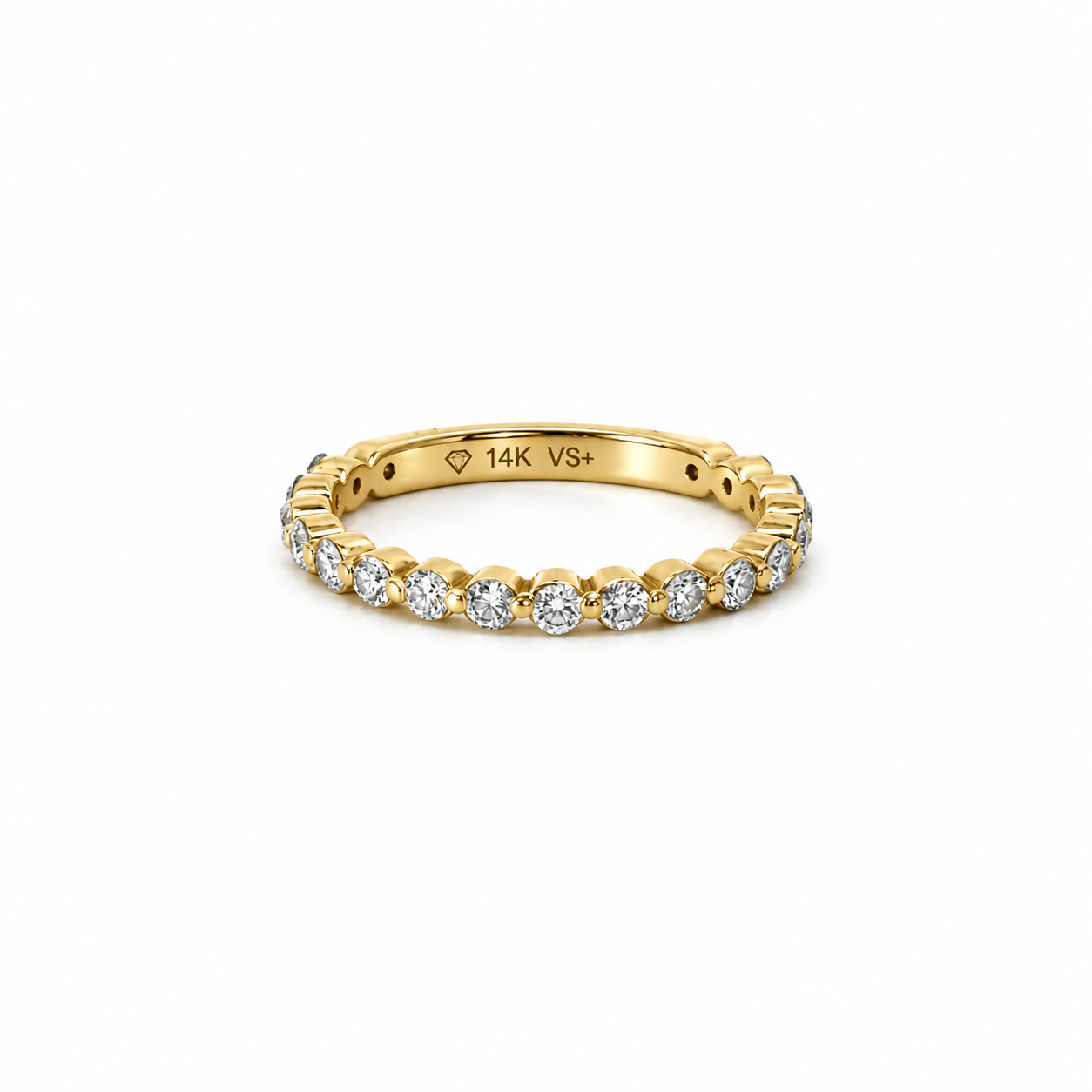 Ladies Small Round Shared Bead Band – view 1 of 2