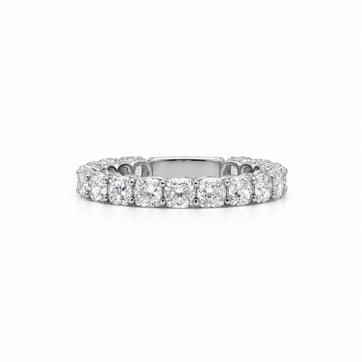 Ladies Square Cushion Cut Diamond Eternity Band – view 1 of 2