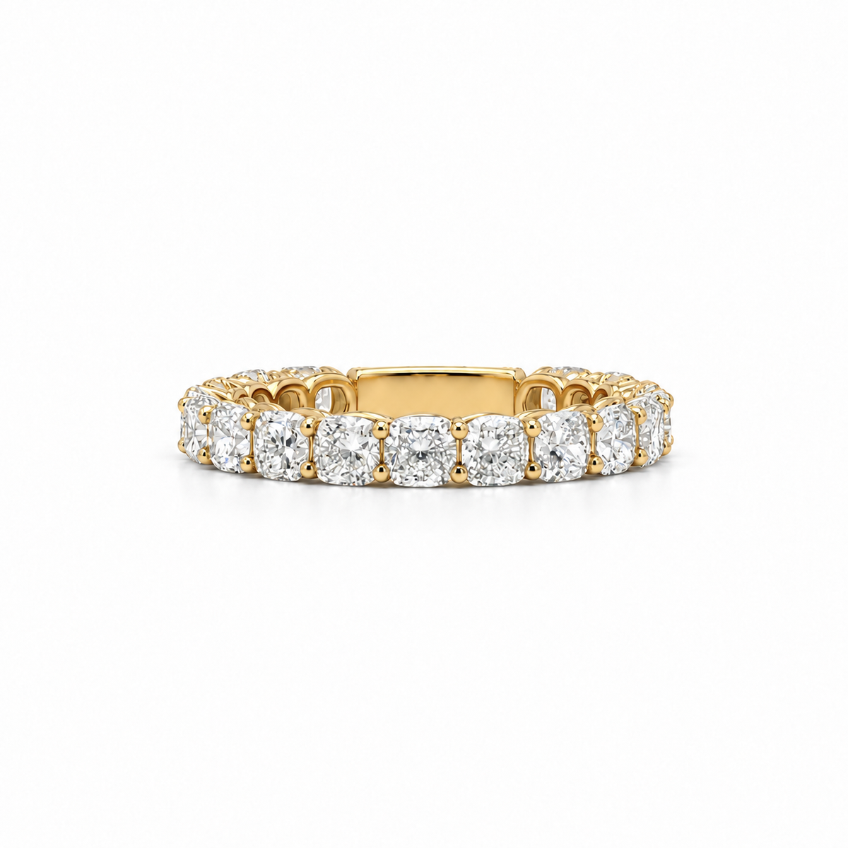 Ladies Square Cushion Cut Diamond Eternity Band - Ladies Wedding Bands