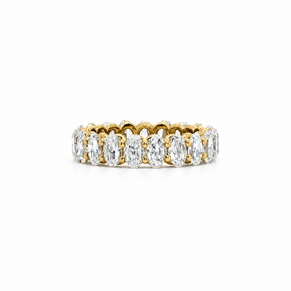 Ladies Step-Cut Oval Diamond Eternity Band - Ladies Wedding Bands