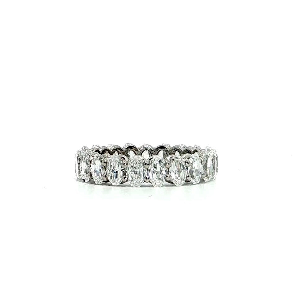 Ladies Step-Cut Oval Diamond Eternity Band - Ladies Wedding Bands