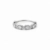 Ladies Vintage Emerald & Round Cut Diamond Band – view 2 of 3