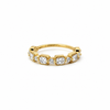 Ladies Vintage Emerald & Round Cut Diamond Band – view 1 of 3