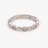 Ladies Vintage Marquise / Round Cut Station Wedding Band - Natural Diamonds - Ladies Wedding Bands