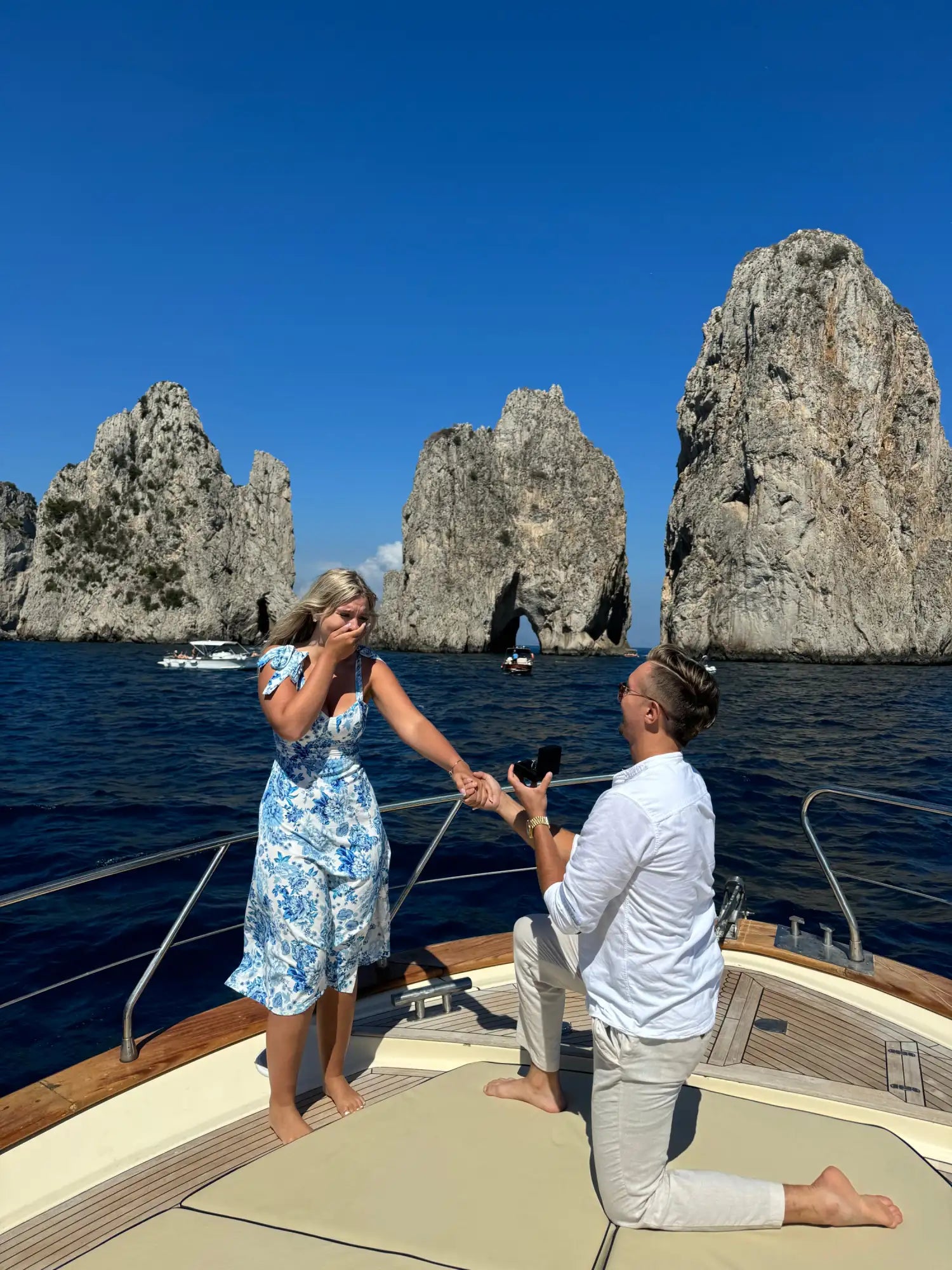 Proposal on a boat off the coast of Capri