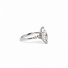 Marquise cut lab diamond engagement ring, 1.80mm non-cathedral tube shank with round and marquise stations and reverse halo – view 2 of 2