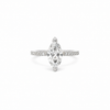 Marquise Cut Lab Diamond - Italian Pave Shank with Diamond Prongs & Reverse Halo- Available in 1.00ct - 7.00ct - Lab