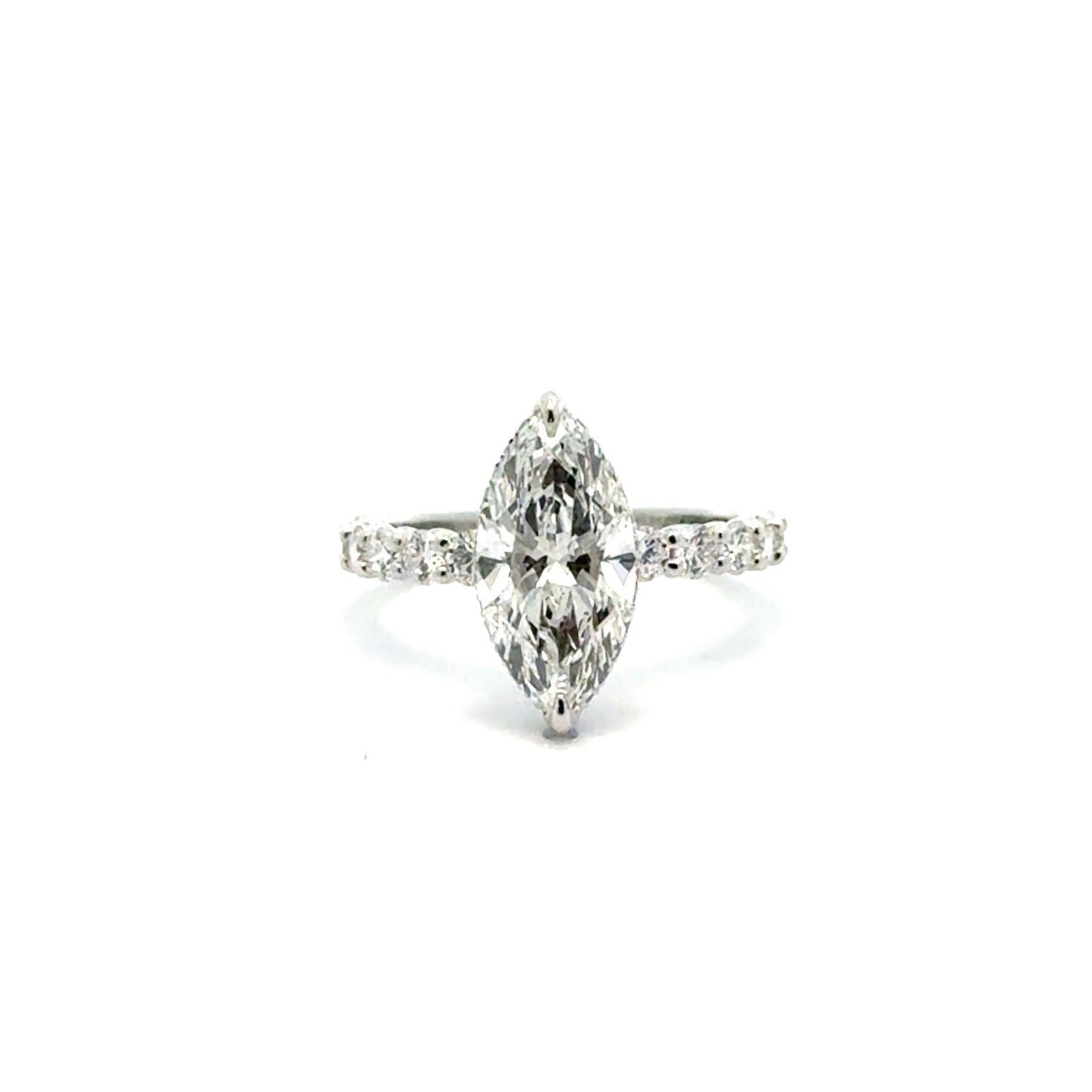 Marquise Cut Lab Diamond - Round Illusion Setting with Reverse Halo- Choice of 1.50ct / 2.00ct/ 2.50ct or 3.00ct - Lab