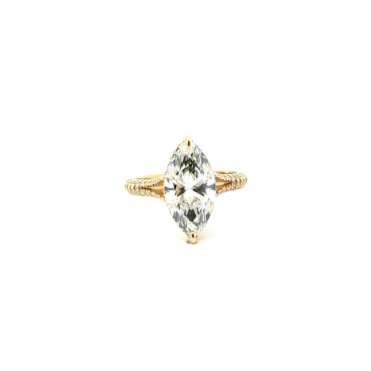 Marquise Cut Lab Diamond - Split Shank with Reverse Halo- Available in 1.00ct - 7.00ct - Lab Engagement Ring