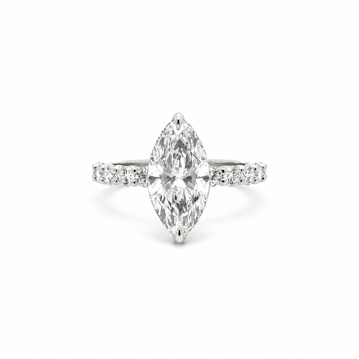 Marquise Cut Lab Diamond with Round Illusion Setting with Reverse Halo- Available in 1.00 - 7.00ct - Lab Engagement Ring